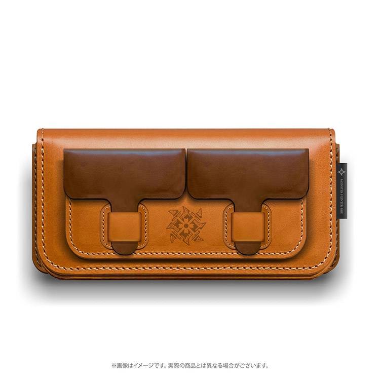 Monster Hunter Rise Genuine Leather Multi Pouch Brown [Goods]