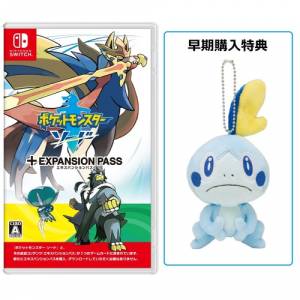 Pokemon Sword + Expansion pass + Plush Sobble POKEMON CENTER LIMITED EDITION [Switch]