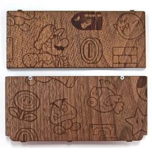Nintendo New 3DS - Cover Plates No.024 - Mario Monogram Wood [Used / Loose]