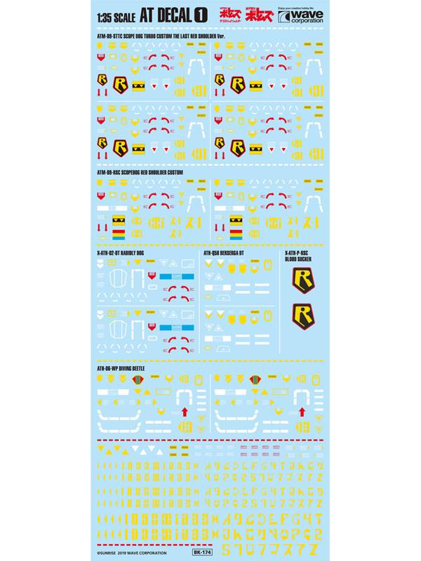 Armored Trooper Votoms: 1/35 AT Decal Set (Ver. 1) (Reissue) [Wave Corporation]