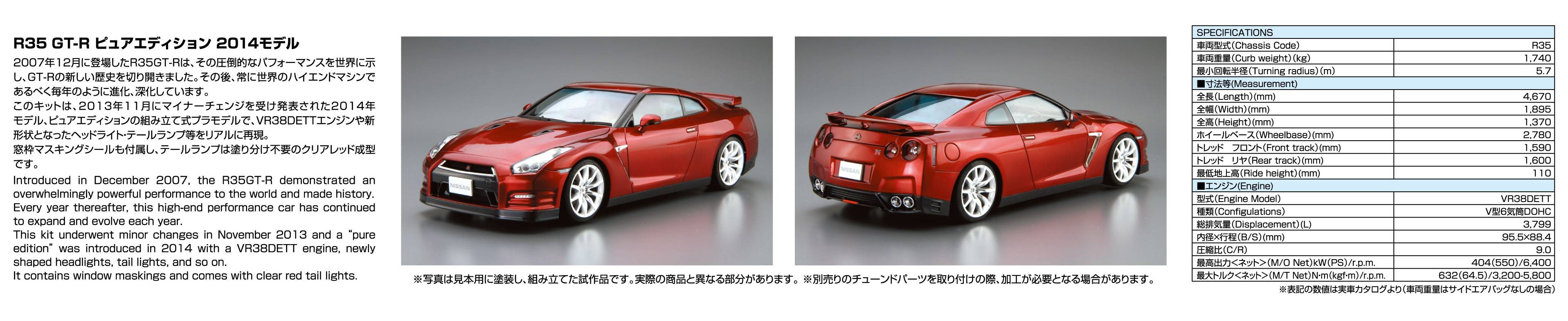 1/24: Nissan R35 GT-R Pure Edition '14 [Aoshima] - Nin-Nin-Game.com