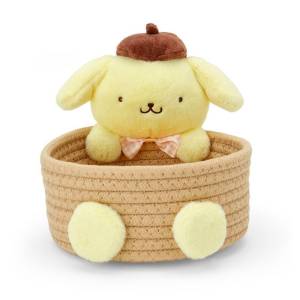 Sanrio Characters: Rope Basket with Mascot Plush - Pom Pom Purin (Medium) [Sanrio]