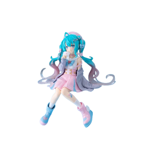 Noodle Stopper Figure: Hatsune Miku - Love Seifuku (Gray Ver.) (2nd Hand Prize Figure) [FuRyu]