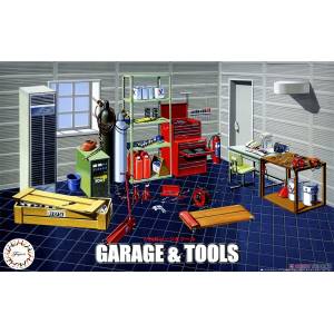 GT-15 Garage Diorama And Tools Set 1/24 (Plastic Model Kit) (Reissue) [Fujimi]