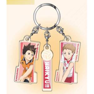 Haikyuu!!: 3 Piece Mini Acrylic Keychain - Yuu Nishinoya & Yaku Morisuke [Bandai]