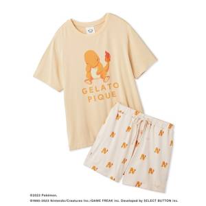 Pokemon: Gelato Pique Meets Pokemon Sleep - Cool Touch T-Shirt & Shorts Set - Charmander (Orange Color) [The Pokémon Company]