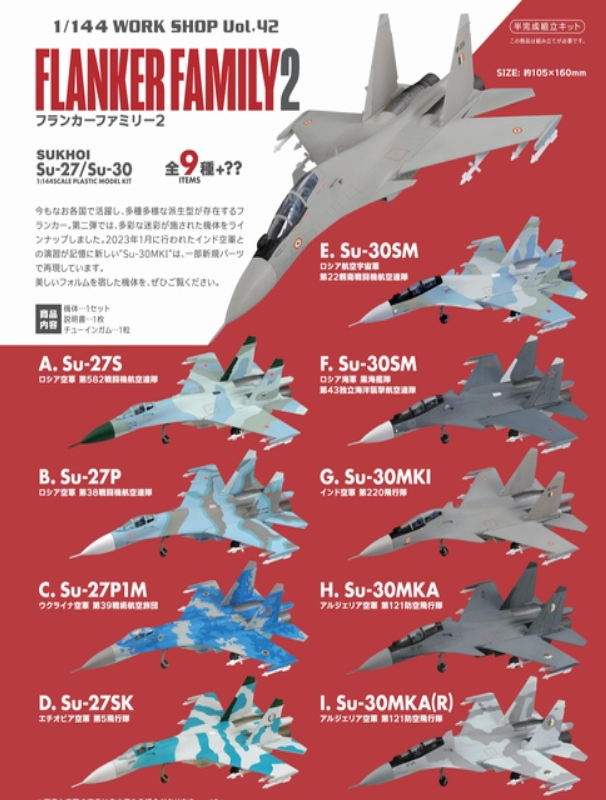 Flanker Family 2: Sukhoi Su-27 / Su-30 - Candy Toy (10Pcs/Box) [F