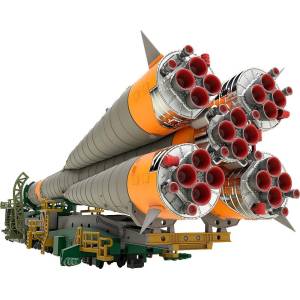 1/150 Soyuz Rocket & Transport Train Plastic Model - Reissue [MODEROID]