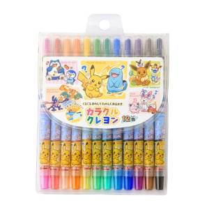 Pokémon School: Retractable Colored Crayons (12 Colors) [The Pokémon Company]