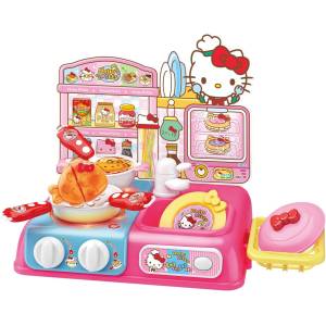 Sanrio Characters: Hello Kitty Kitchen Playset - Stovetop is Bright! Joujou Kitchen! [Bandai]