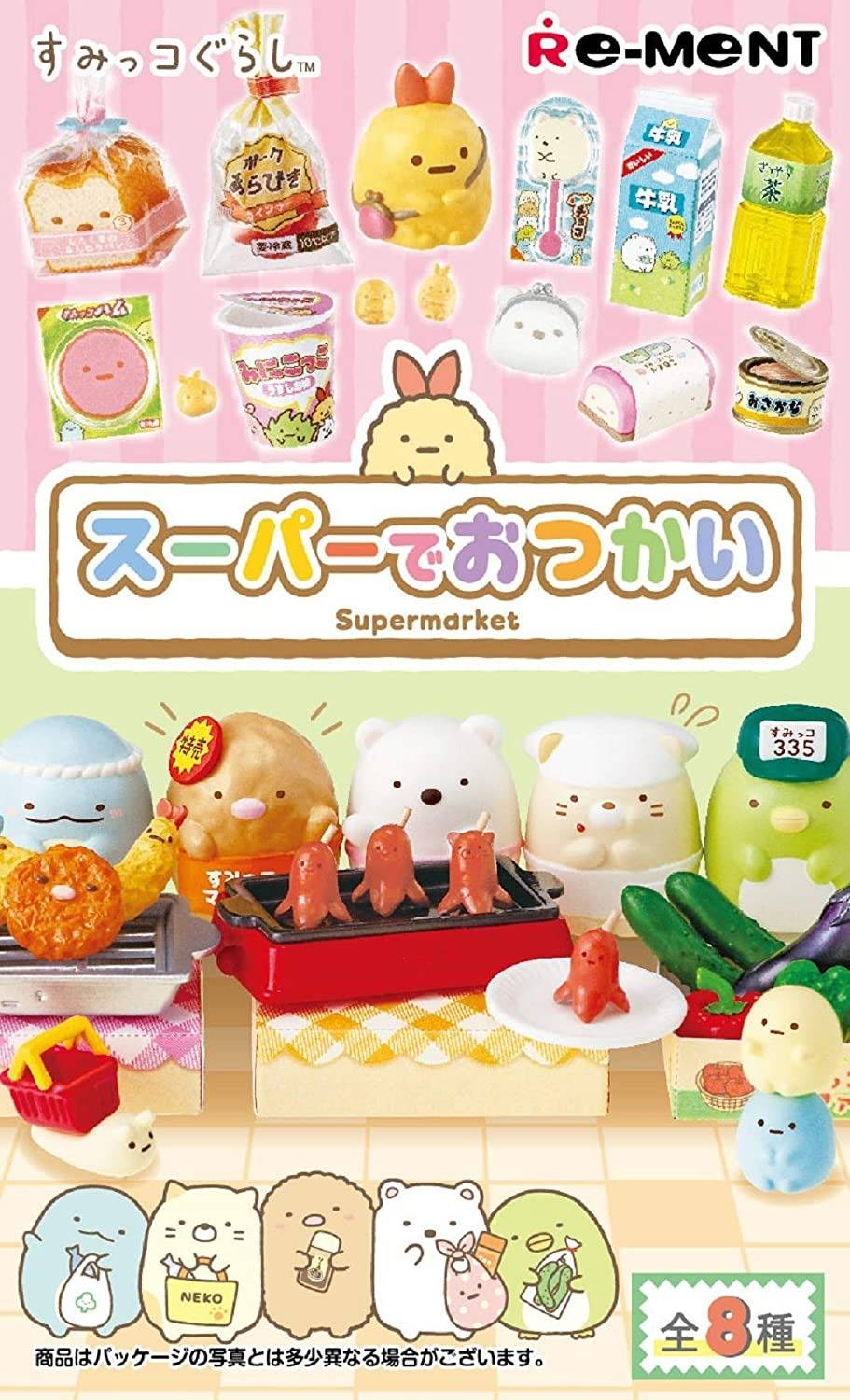 Set Miniature Re-Ment Sumikko Gurashi - 6 Pièces, Magasins Et Marché, échelle 1/12
