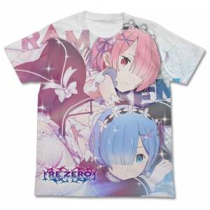 Re:ZERO -Starting Life in Another World- - Ram & Rem Full Graphic T-shirt / WHITE - L [Goods]