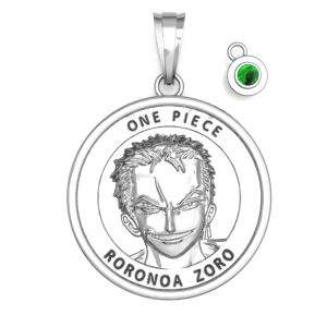 One Piece: Silver Coin Necklace + Emerald Charm - Zoro (Platinum Coating) (Limited Edition) [Shueisha]