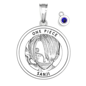One Piece: Silver Coin Necklace + Saphire Charm - Sanji (Platinum Coating) (Limited Edition) [Shueisha]