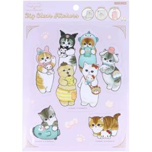 mofusand x Sanrio Characters: BIG Clear Sticker Collection [Sun-Star Stationery]