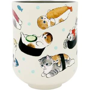mofusand: Stainless Steel Yunomi Teacup (300 ml) - Sushi Nyan (B Ver.) [Toa]