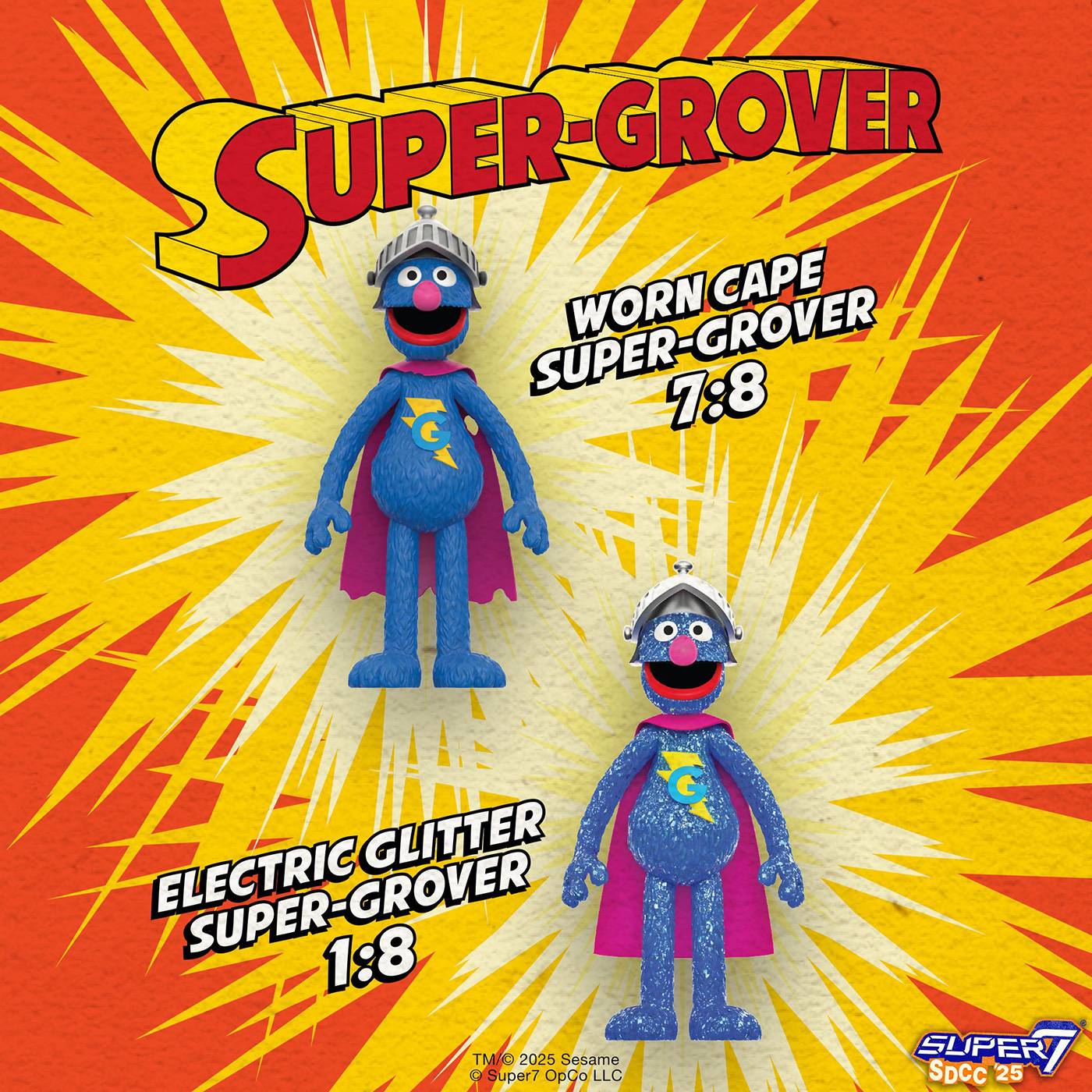 ReAction: Sesame Street - Super Grover (Blind Box) [Super 7] - Nin