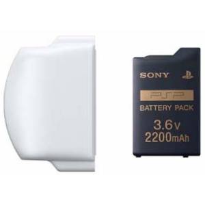 PSP 3000 Battery Pack 3.6V 2200mAh + Battery Cover (Pearl White) [Used / Loose]
