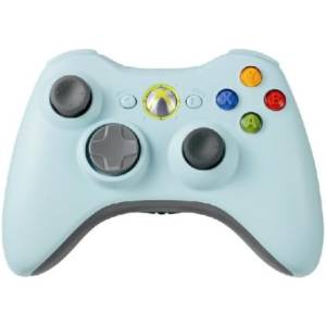 Manette sans fil - Bleu ciel (Officiel Microsoft) [X360 - Occasion / Loose]