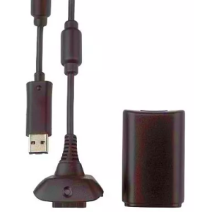 Play & Charge Kit - Liquid Black (Official Microsoft) [X360 - Used / Loose]