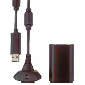 Play & Charge Kit - Liquid Black (Officiel Microsoft) [X360 - Occasion / Loose]