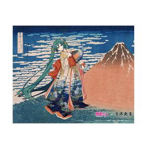 Hatsune Miku x Hokusai: Canvas Art - 36 Views of Mount Fuji Series (Fine Wind Clear Morning) [Presence]