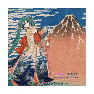 Hatsune Miku x Hokusai: Hand Towel - 36 Views of Mount Fuji Series (Fine Wind Clear Morning) [Presence]
