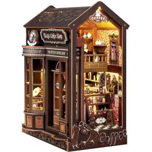 Bookshelf Dollhouse DIY Kit: Magic Coffee Shop (With LED) [Moin Moin]