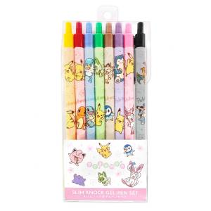 Pokémon: Slim Knock Gel Pen Set - 8 Colors (0.38mm) [The Pokémon Company]