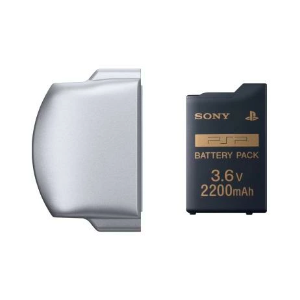 PSP 3000 Battery Pack 3.6V 2200mAh + Battery Cover (Mystic Silver) [Used / Loose]