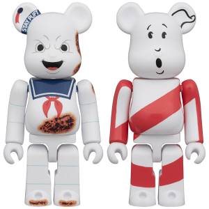 BE@RBRICK / BEARBRICK: Ghostbusters - Stay Puft Marshmallow Man Angry Face & No Ghost (2Pcs Set) [Medicom Toy]
