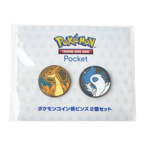 Pokémon TCG POCKET: Mega Charizard Y & Mega Absol - Coin-Shaped Package Pins (Set of 2) (Limited Edition) [The Pokémon Company]