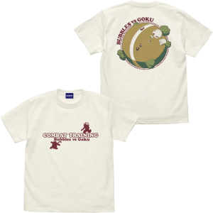 Dragon Ball: King Kai Combat Training T-Shirt - Bubbles vs Goku (Vanilla White-L) [COSPA]